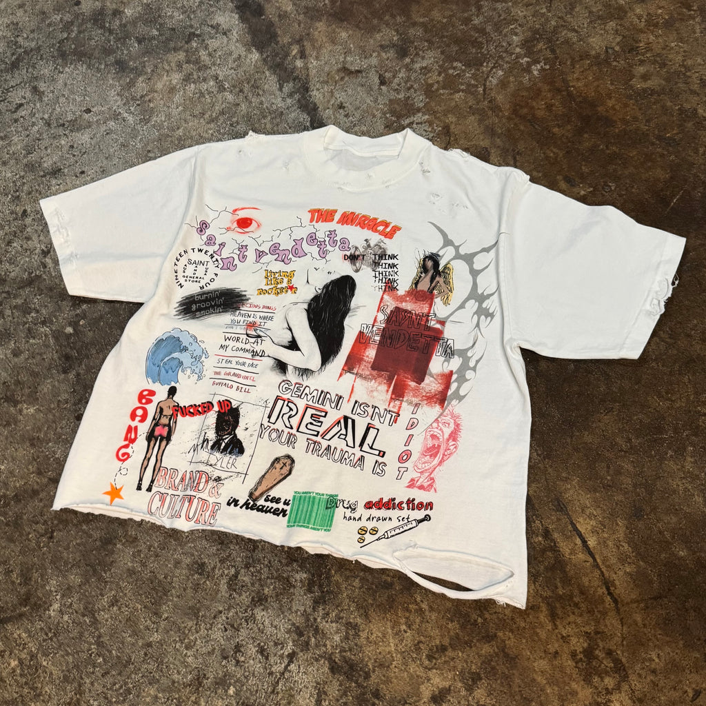 Saint rebel white tee