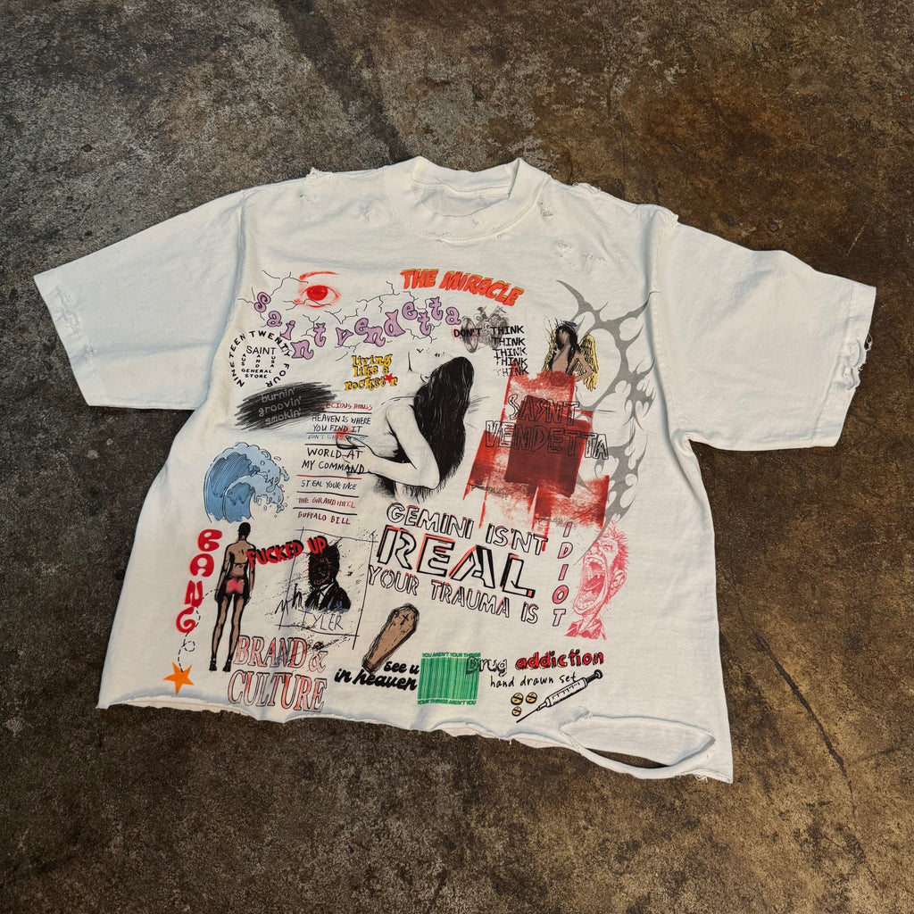 Saint rebel white tee